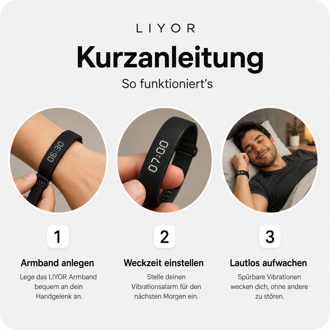 LIYOR Vibrationswecker-Armband – lautlos aufwachen